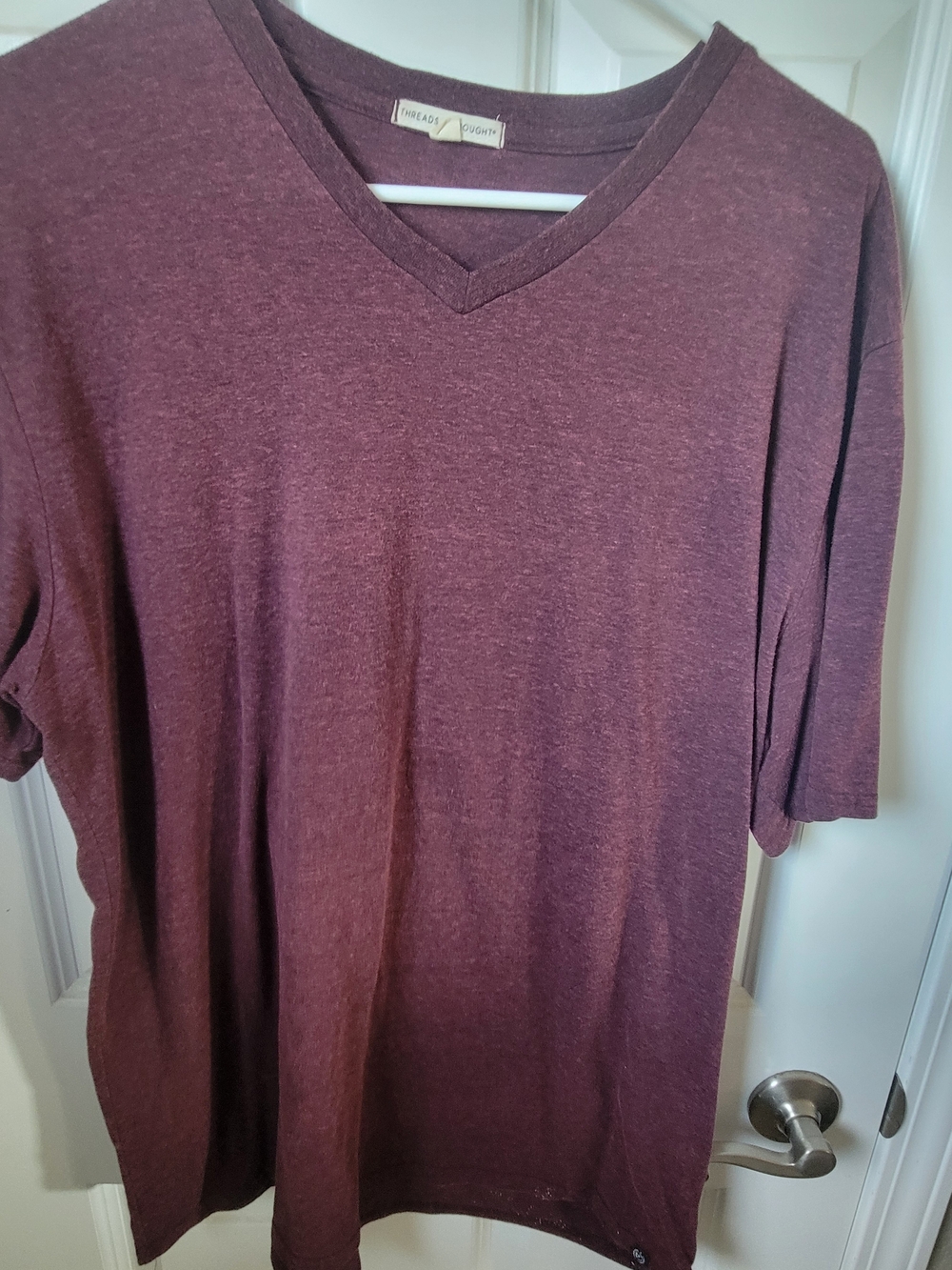 Threads 4 Thought Men's V-Neck Tee - Burgundy Heather